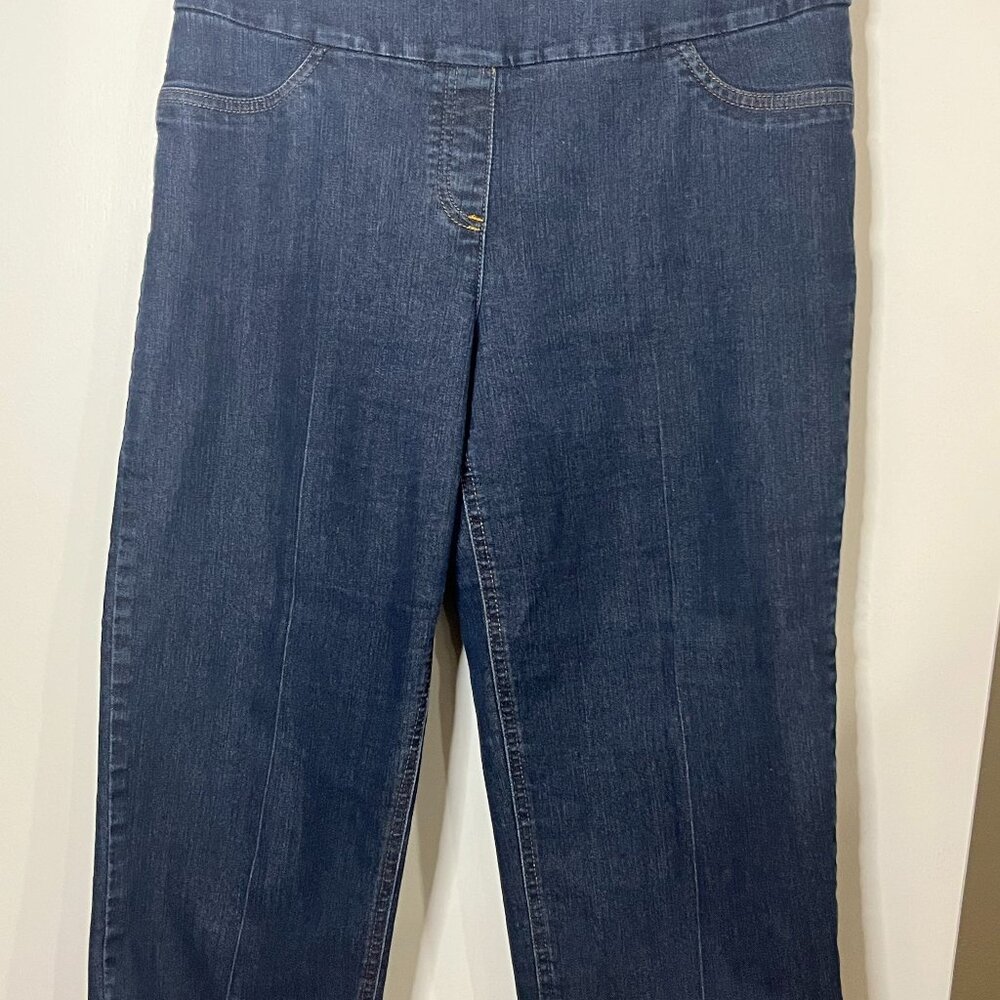 RN 54365 CA 09142 Westbound Denim Capri Pants Size 12 With Tummy Control Panel